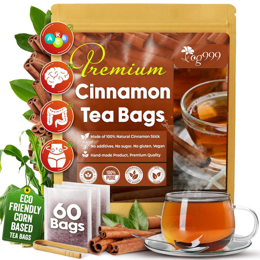 Pure Cinnamon Tea, 100% Natural & Pure Cinnamon. Cinnamon Herbal Tea. Cinnamon Stick Herbal Spice Tea. No Sugar, No Caffeine, No Gluten, Vegan.