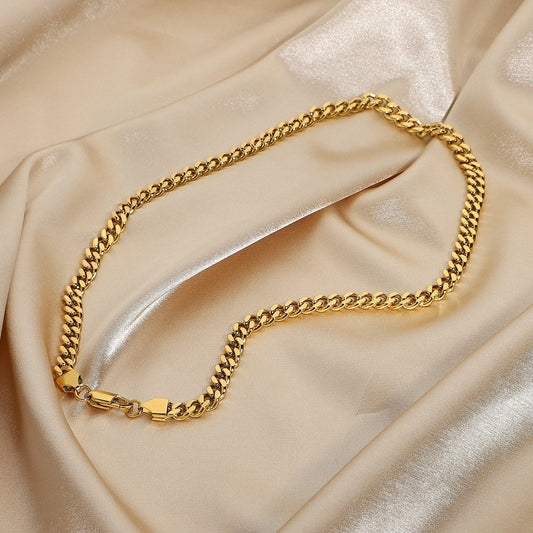18K Gold Cable Chain Necklace