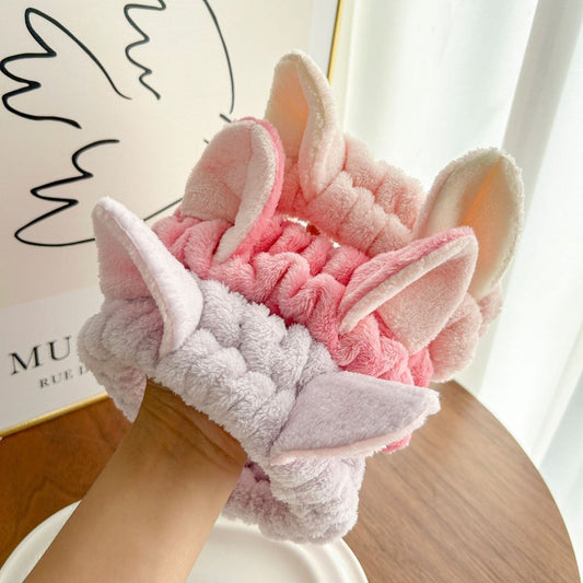 Cute Cat Ears Headband – Soft Hair Wrap for Makeup Routine