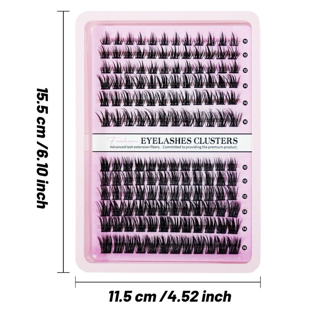 Premium Segmented Self-Grafting False Eyelash Extension Kit - Includes Glue & Tweezers for Stunning Natural Looks.