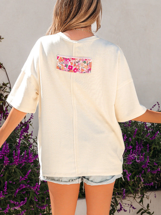 Floral Half Sleeve Oversized Top