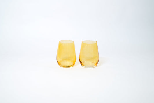 Sunshine Yellow -  Stemless Colored Wine Glass