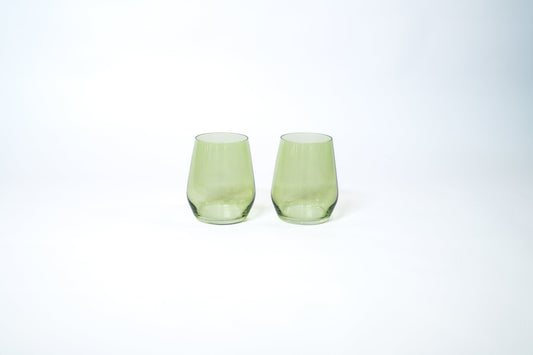 Matcha Green - Stemless Colored Wine Glass