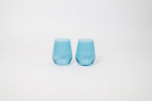 Blue Lagoon - Stemless Colored Wine Glass