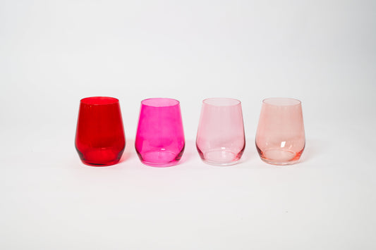 Red & Rose - Ombre Set of 4 Colored Wine Glass