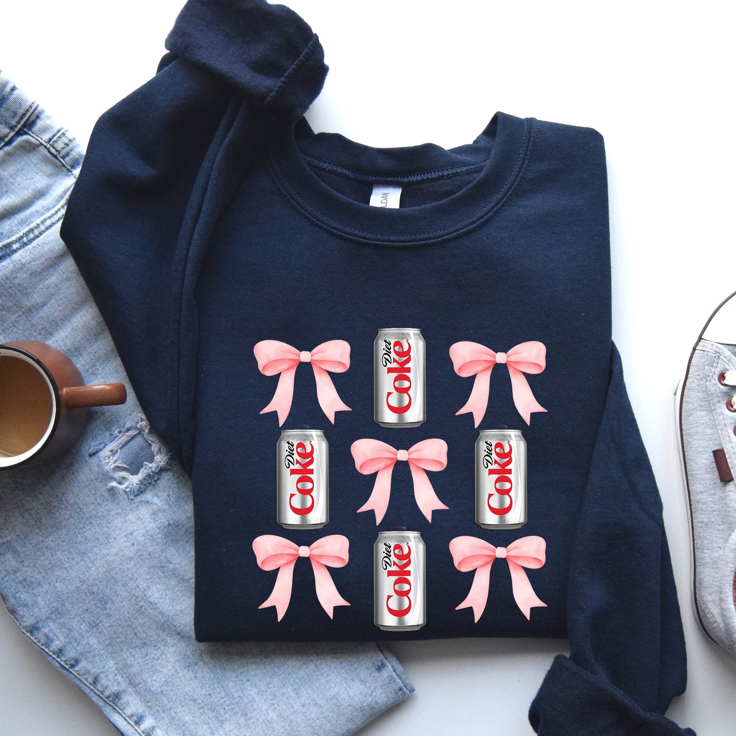 Diet, Coke, Soft Drink, Coquette, Preppy, Soda, Pop, Bows Sweatshirt
