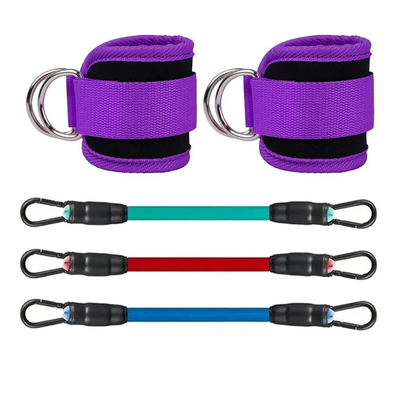 Ankle Strap Resistance Band Set - Adjustable Elastic Ankle Weights for Glutes & Legs, Home & Gym (Men & Women)
