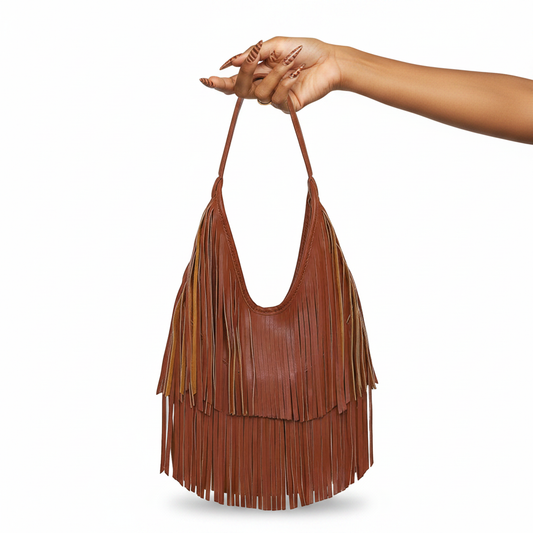Untamed Leather Fringe Shoulder Bag