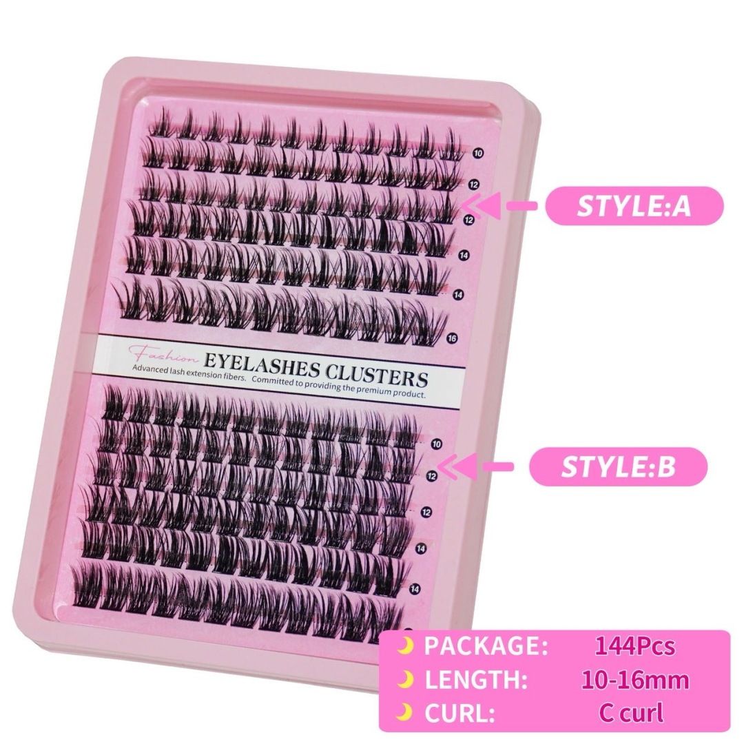 Premium Segmented Self-Grafting False Eyelash Extension Kit - Includes Glue & Tweezers for Stunning Natural Looks.